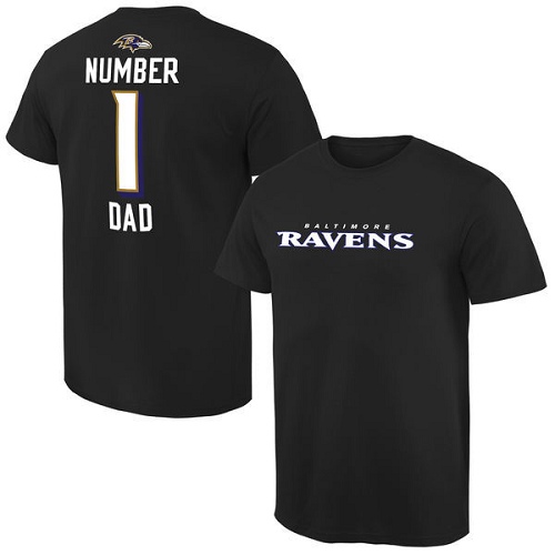 NFL Men's Baltimore Ravens Pro Line Black Number 1 Dad T-Shirt